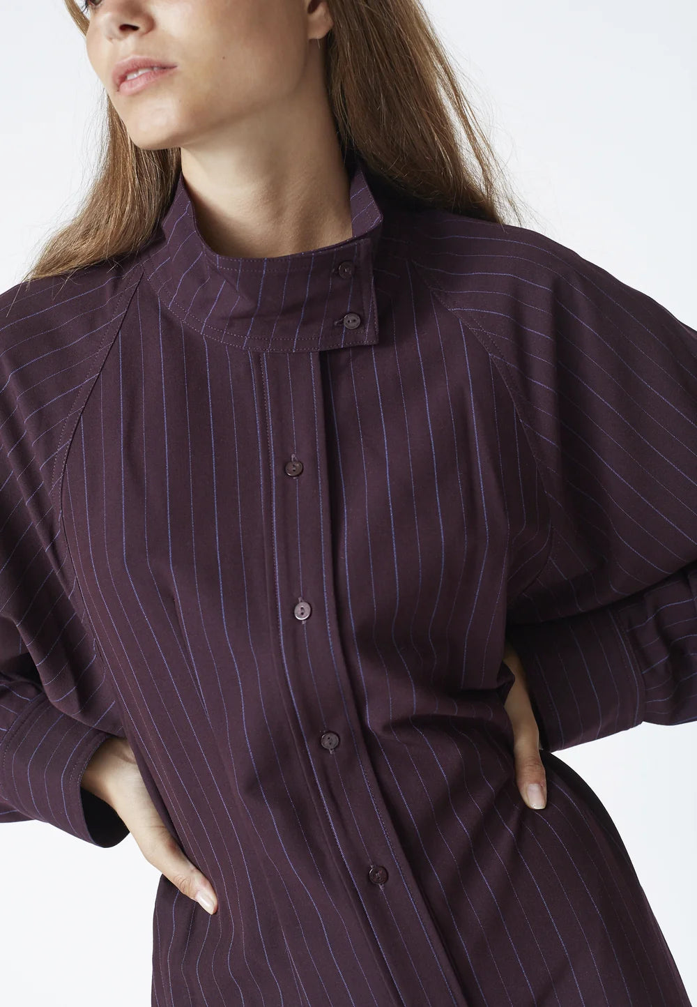 Co'couture Trinny CC Stripe Batwing Midi Dress – Plum