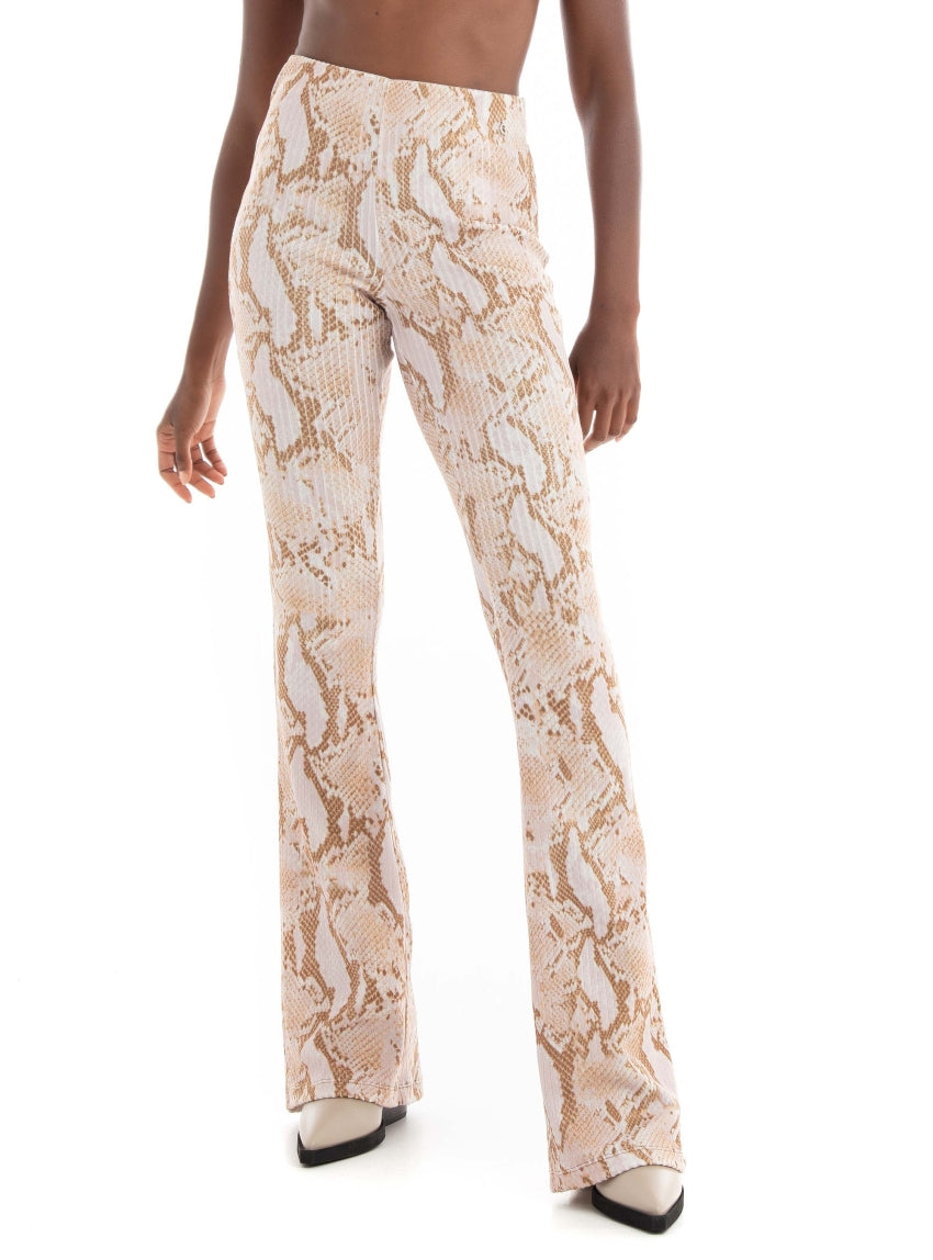Guess Sexy Boot Snake Print Flare Trousers