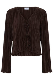 ZuniSZ Pleated Blouse - Chocolate Brown