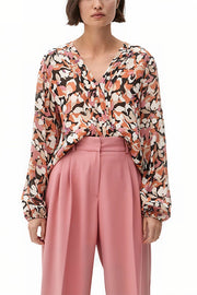 s.Oliver Long Sleeve Floral Print Blouse - Pink & Coral