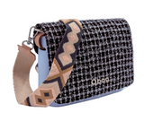 O bag Pocket bag – with tweed lid and patterned wide shoulder strap