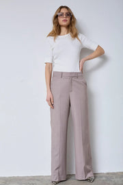 Co'couture Matty Wave Seam Wide-Leg Trousers – Mink
