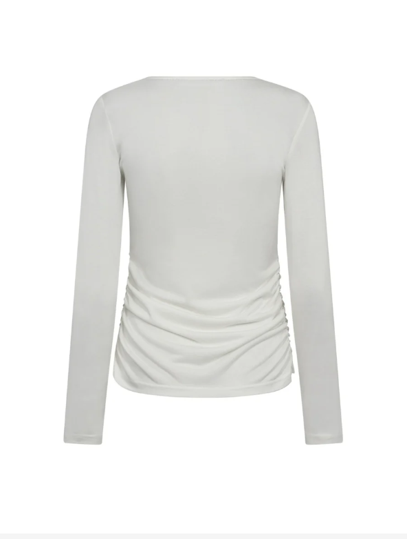 Co'couture Camilla CC Long-Sleeve V-Blouse – Off White