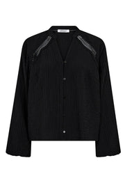 Co'couture Shina CC Lace V-Neck Shirt – Black