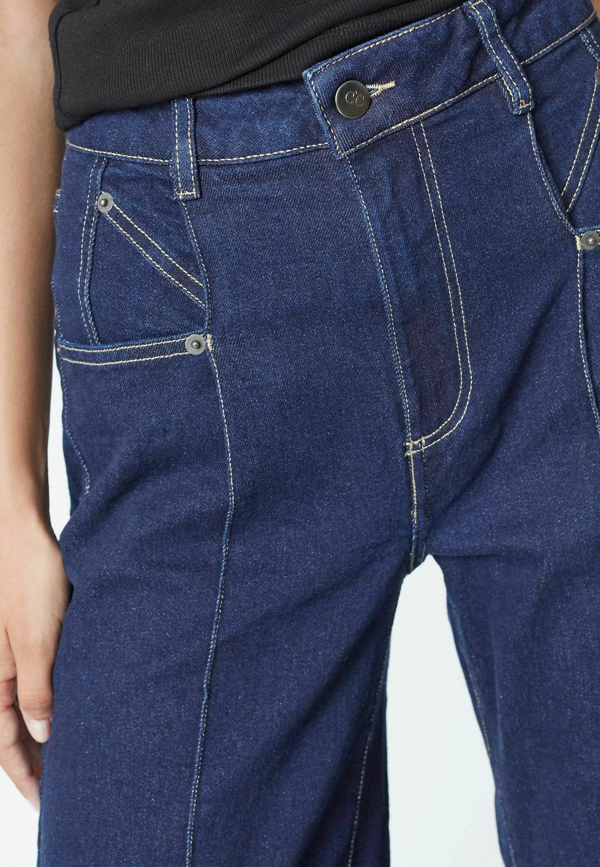 Co'couture Theo CC Wide Flared Jeans – Dark Denim