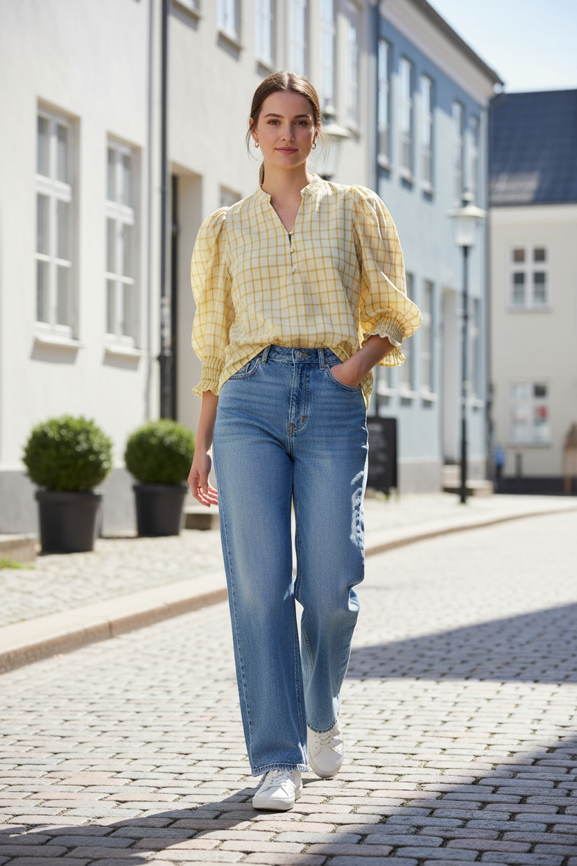 Mango Check Blouse – Utca